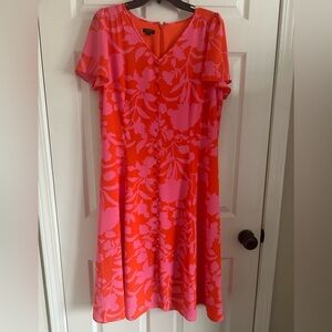 Talbots Pink and Orange Floral Maxi Dress